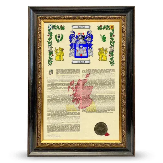 McLead Armorial History Framed - Heirloom