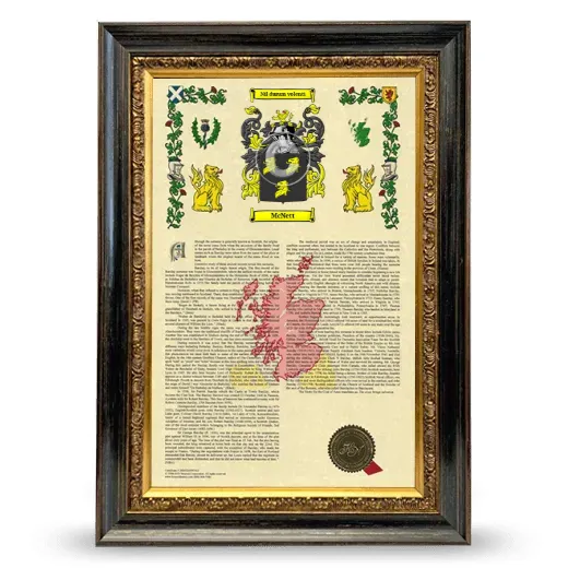 McNett Armorial History Framed - Heirloom