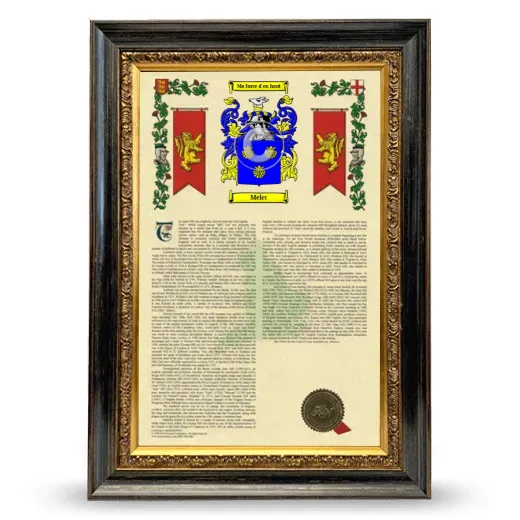 Melet Armorial History Framed - Heirloom