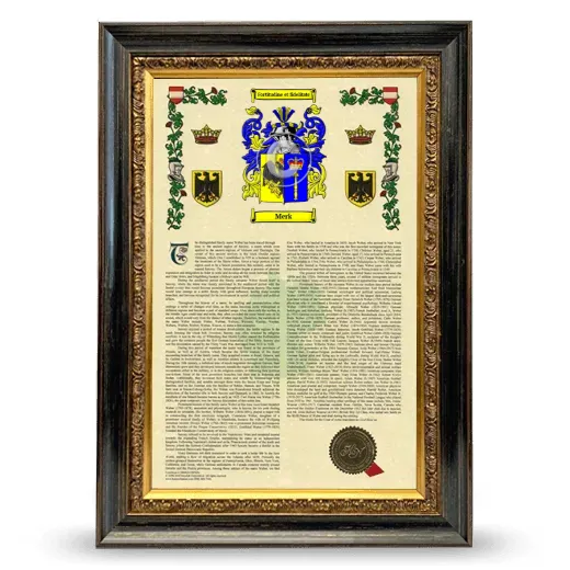 Merk Armorial History Framed - Heirloom