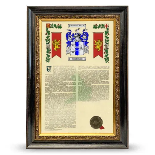 Middlehurst Armorial History Framed - Heirloom