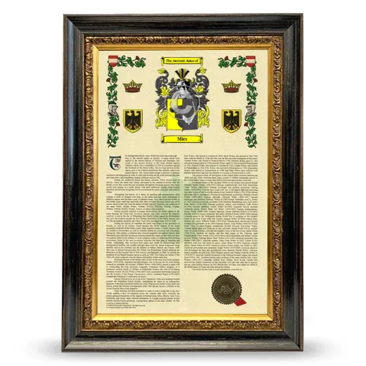 Mies Armorial History Framed - Heirloom