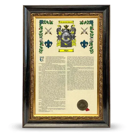 Migot Armorial History Framed - Heirloom