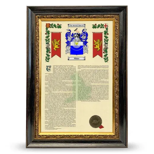 Minar Armorial History Framed - Heirloom