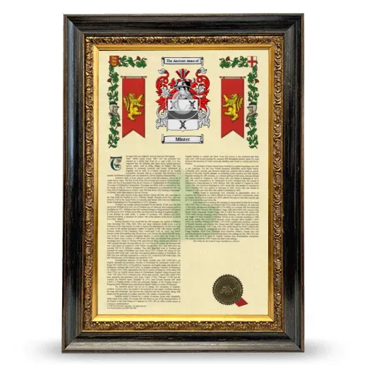 Minter Armorial History Framed - Heirloom