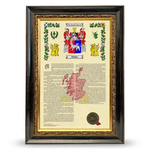 Mobbes Armorial History Framed - Heirloom