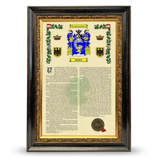 Mockley Armorial History Framed - Heirloom