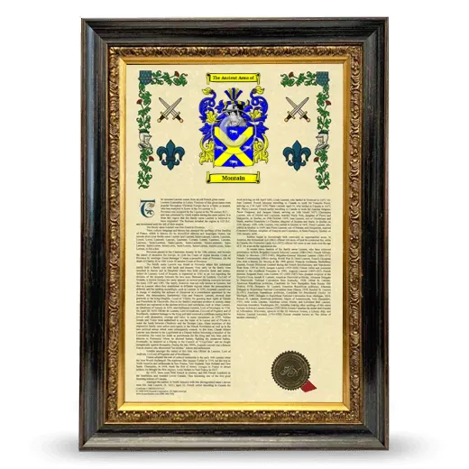 Montain Armorial History Framed - Heirloom