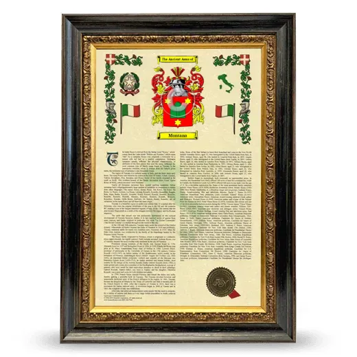 Montana Armorial History Framed - Heirloom