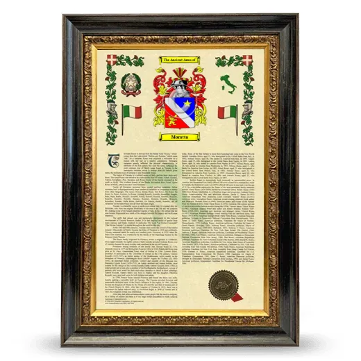 Moratta Armorial History Framed - Heirloom