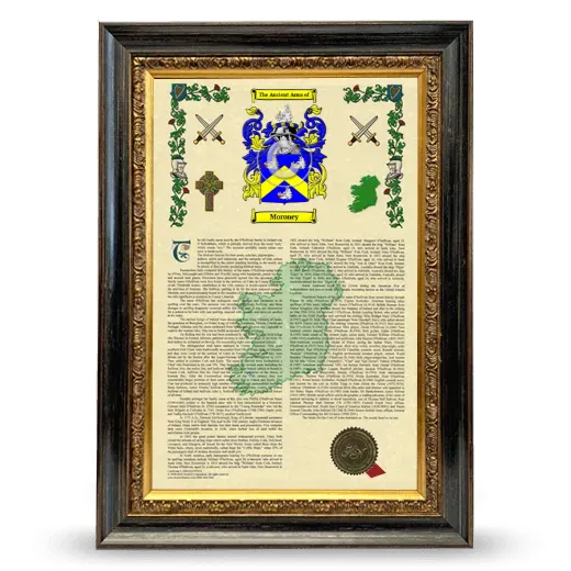 Moroney Armorial History Framed - Heirloom