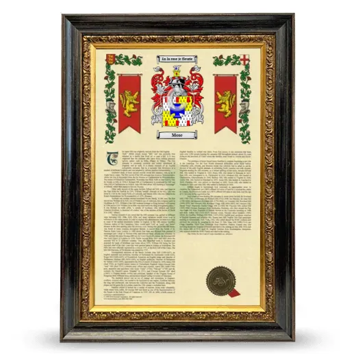 Mose Armorial History Framed - Heirloom
