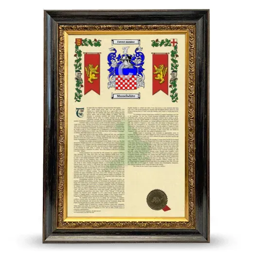 Musselwhite Armorial History Framed - Heirloom