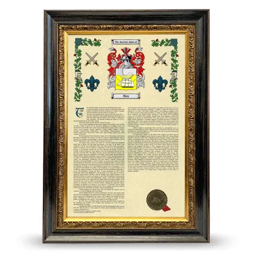 Nau Armorial History Framed - Heirloom