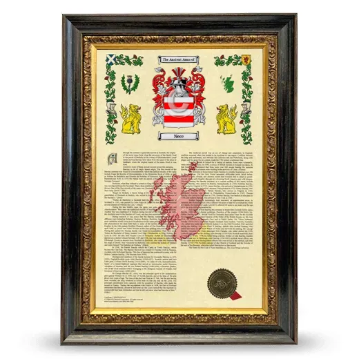 Nece Armorial History Framed - Heirloom