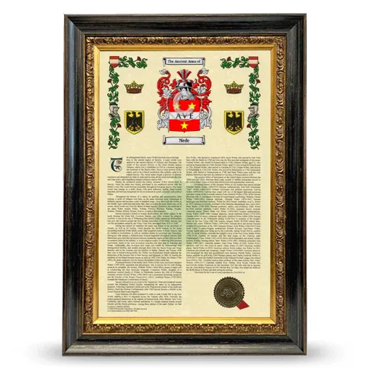 Nede Armorial History Framed - Heirloom
