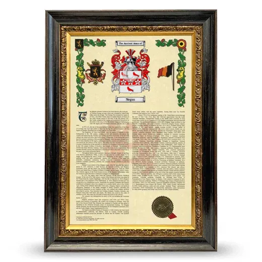 Negus Armorial History Framed - Heirloom