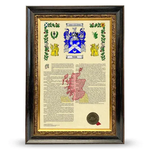 Neish Armorial History Framed - Heirloom
