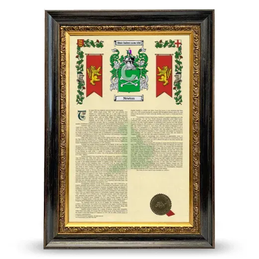 Newton Armorial History Framed - Heirloom