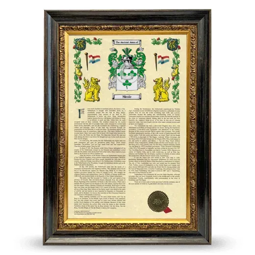 Nicole Armorial History Framed - Heirloom