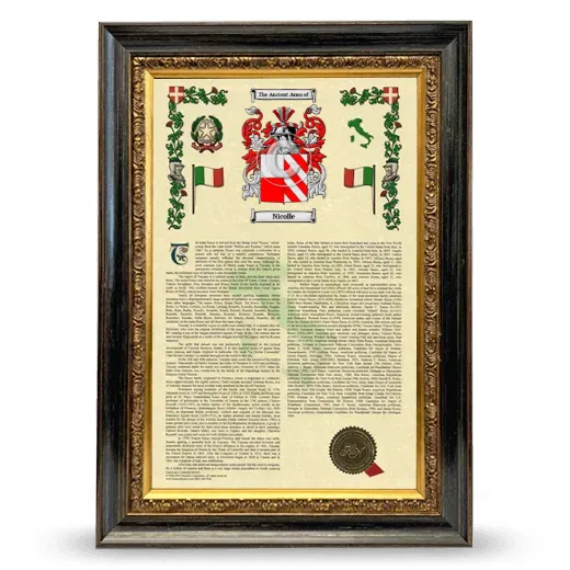 Nicolle Armorial History Framed - Heirloom