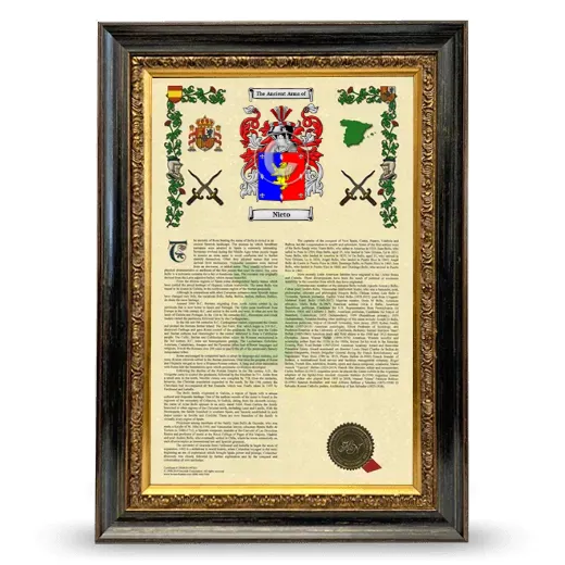 Nieto Armorial History Framed - Heirloom