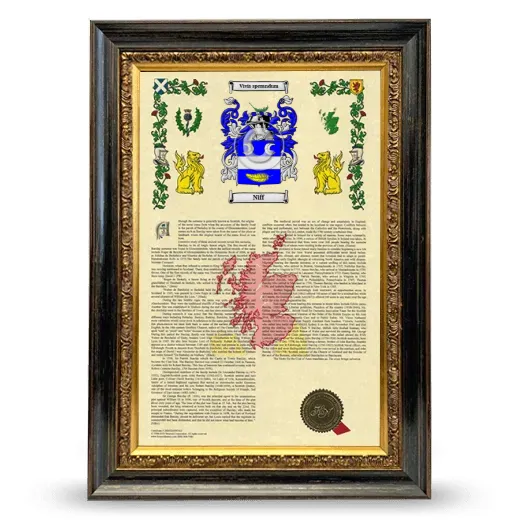Niff Armorial History Framed - Heirloom