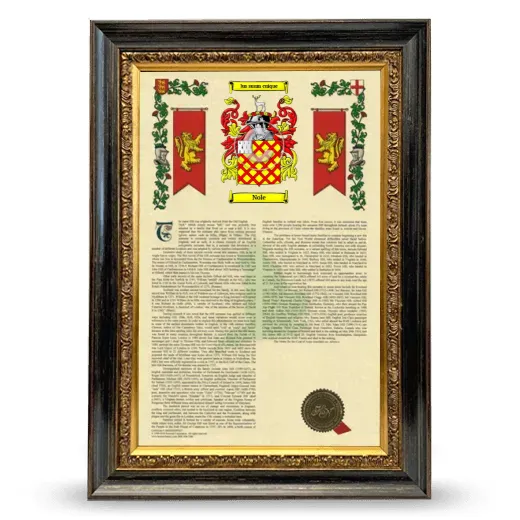 Nole Armorial History Framed - Heirloom