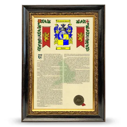 Notter Armorial History Framed - Heirloom