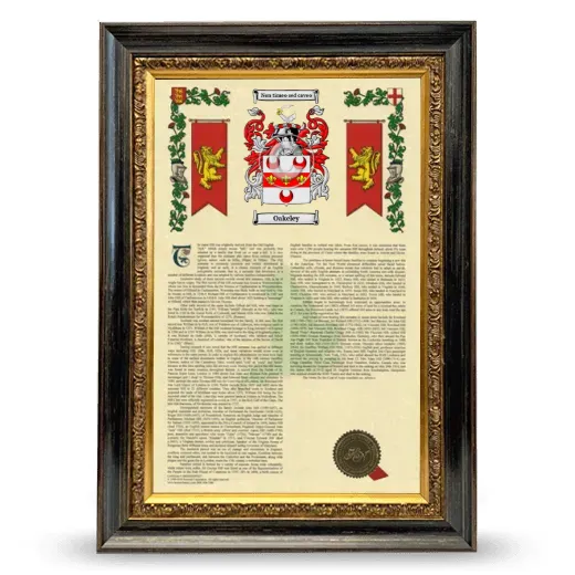 Oakeley Armorial History Framed - Heirloom