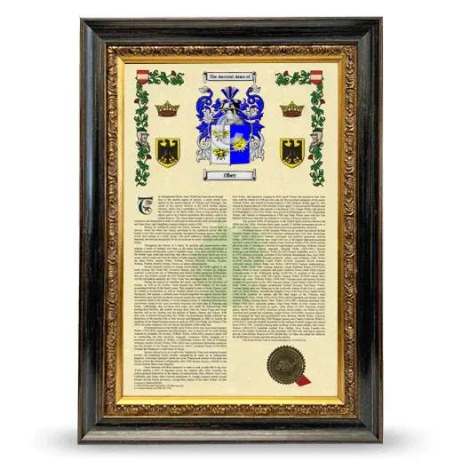 Ober Armorial History Framed - Heirloom
