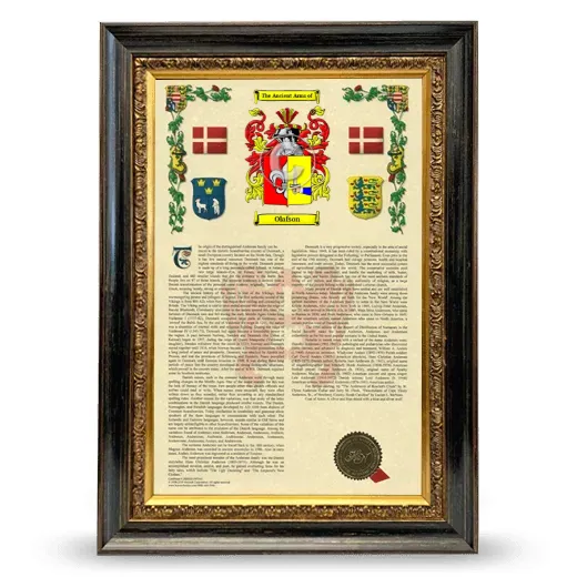 Olafson Armorial History Framed - Heirloom