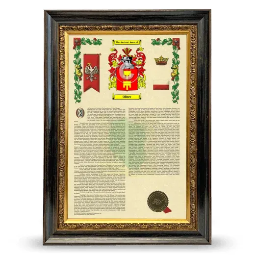 Olizer Armorial History Framed - Heirloom
