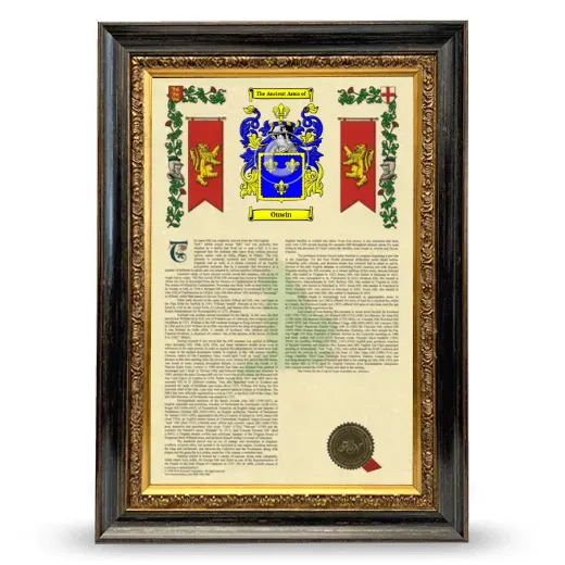 Onwin Armorial History Framed - Heirloom