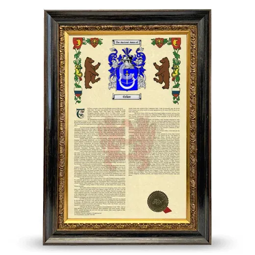 Orlov Armorial History Framed - Heirloom