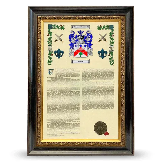 Orme Armorial History Framed - Heirloom