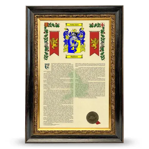 Orphans Armorial History Framed - Heirloom