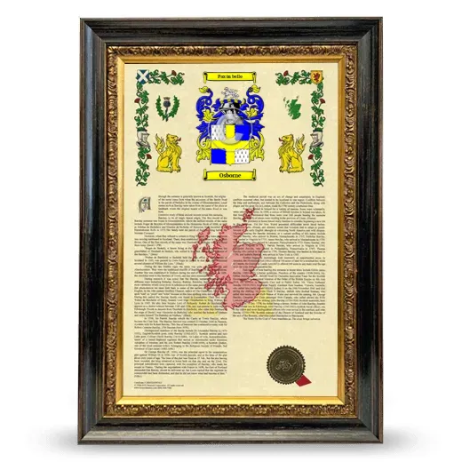 Osborne Armorial History Framed - Heirloom