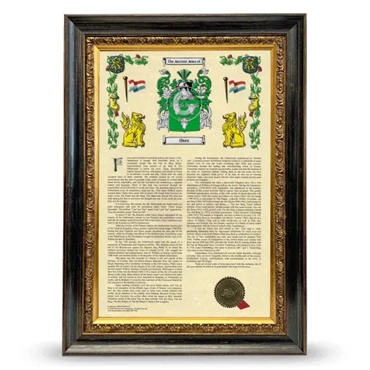 Oses Armorial History Framed - Heirloom