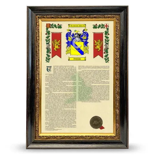 Overson Armorial History Framed - Heirloom