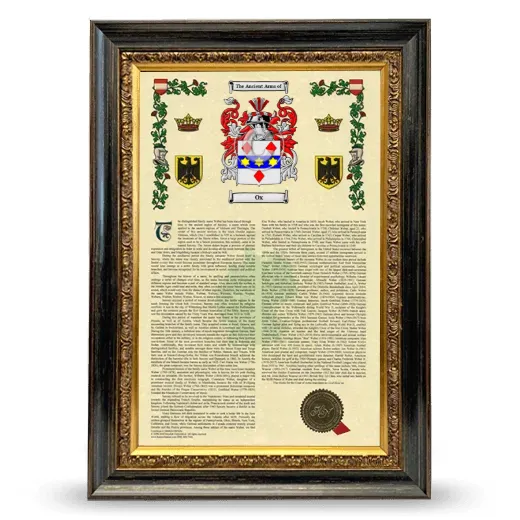 Ox Armorial History Framed - Heirloom