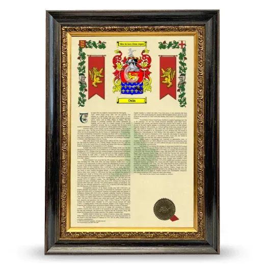 Oxin Armorial History Framed - Heirloom