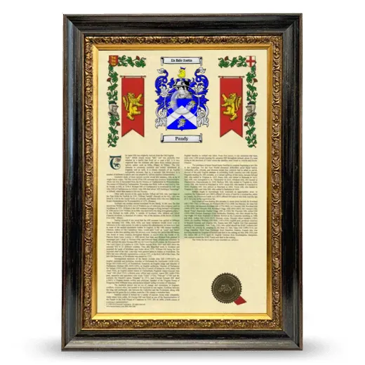 Pandy Armorial History Framed - Heirloom