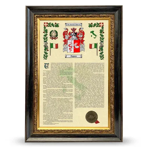Paparo Armorial History Framed - Heirloom