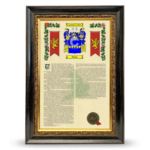 Parsey Armorial History Framed - Heirloom