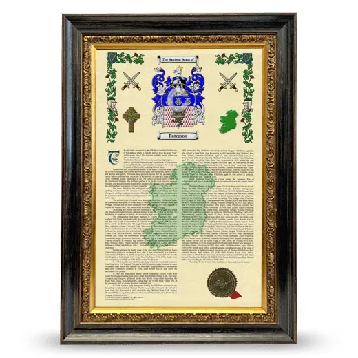 Paterson Armorial History Framed - Heirloom