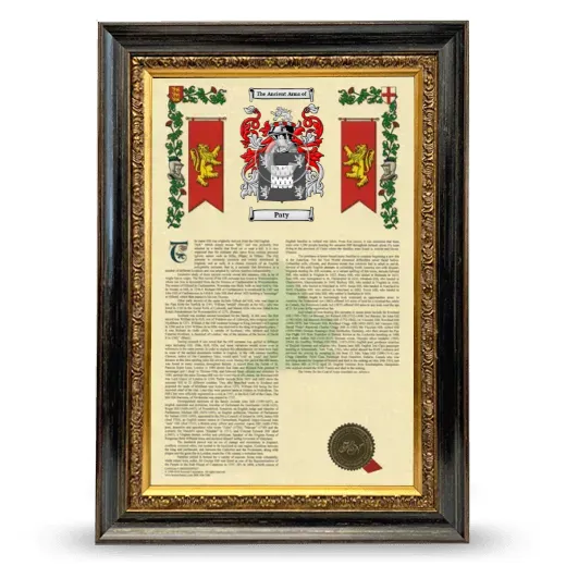 Paty Armorial History Framed - Heirloom