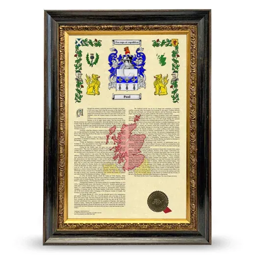 Paul Armorial History Framed - Heirloom