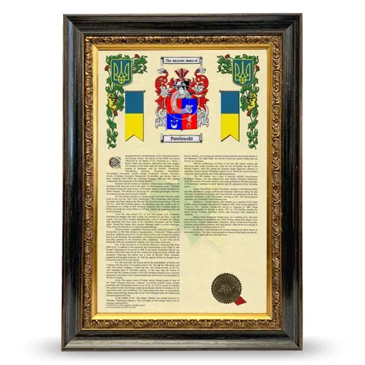 Pawlowski Armorial History Framed - Heirloom