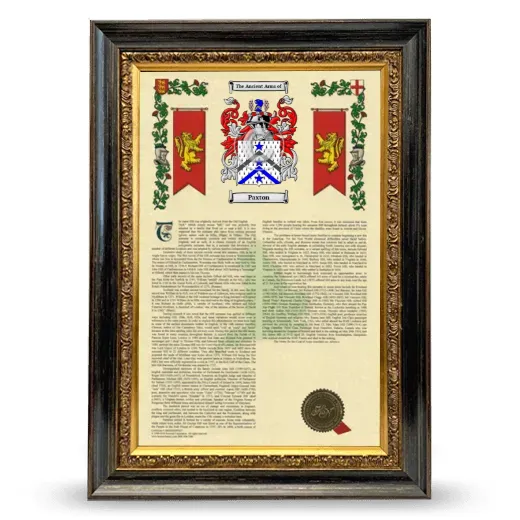 Paxton Armorial History Framed - Heirloom